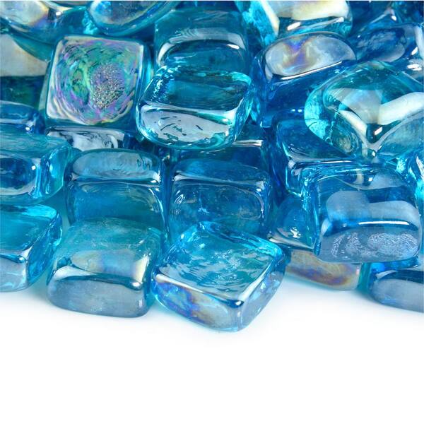 Fire Pit Glass - Aqua Blue Reflective Fire Glass Beads 3/4 - Reflective  Fire Pit Glass Rocks - Blue Ridge Brand™ Reflective Glass Beads for  Fireplace and Landscaping 