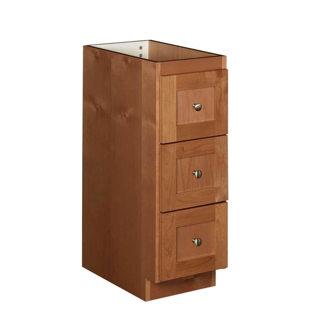 Shaker Panel Door Style Vanity Base with Drawer 12 Wide 18 Deep 34.5 High in a Maple Walnut Finish Model VB121834.5-SW Harbor City Millwork VB121834.5SW 