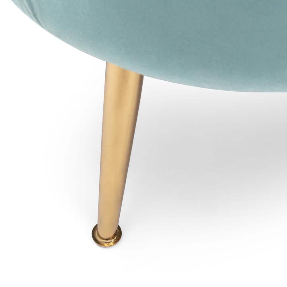 Turquoise and Gold Velvet 3-Seater Lawson Sofa