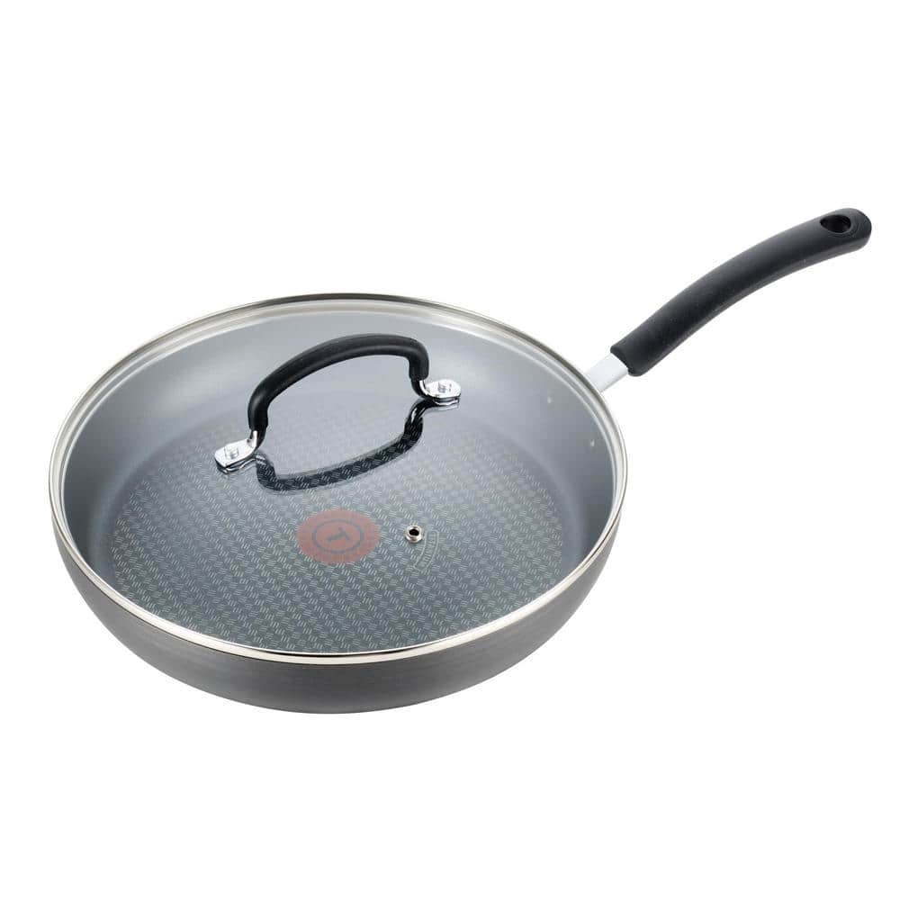 12 in. Hard-Anodized Aluminum Longest Lasting Nonstick Frying Pan with Glas