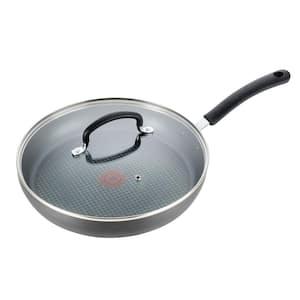 12 in. Hard-Anodized Aluminum Longest Lasting Nonstick Frying Pan with Glass Lid and Safety Stainless Steel Handles