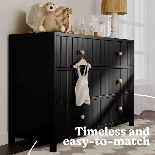 Drawer　ブラウス　36 Graco Teddi Black 6-Drawer 51.37 in Wide Dresser 03716-50B - The