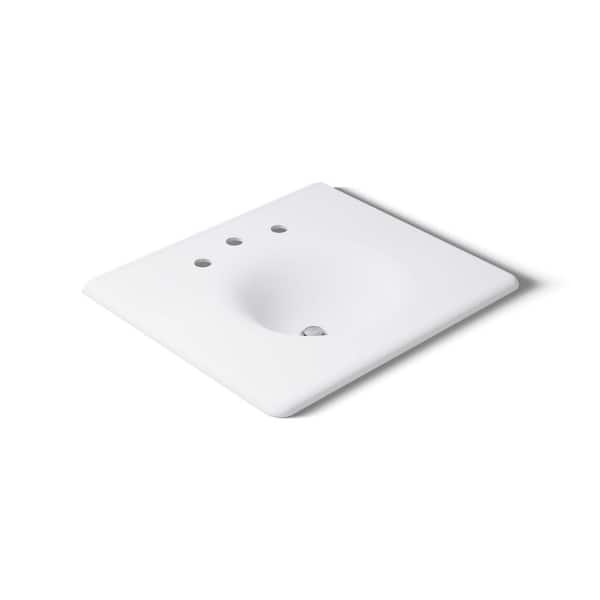 KOHLER Iron/Impressions 25 in. x 22 in. vanity top with integrated round sink in White