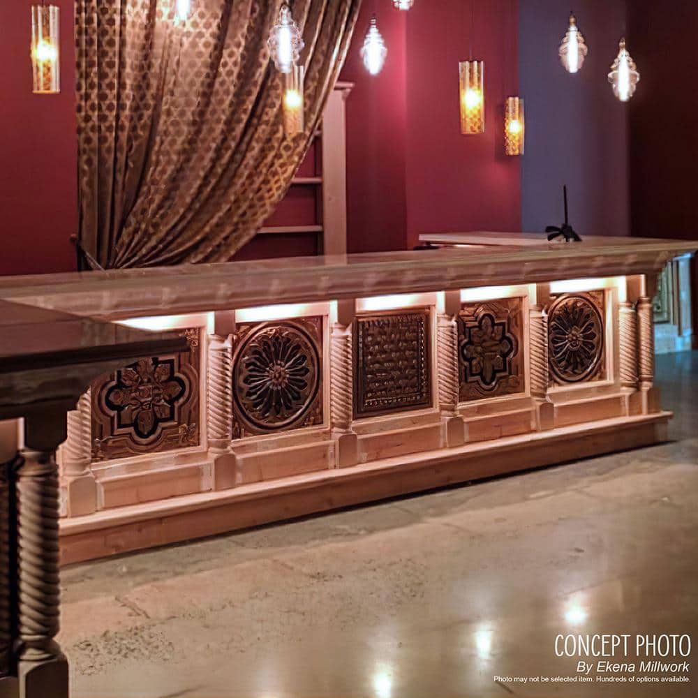 Alder Wood Fluted Cabinet Column, 35.5" Height