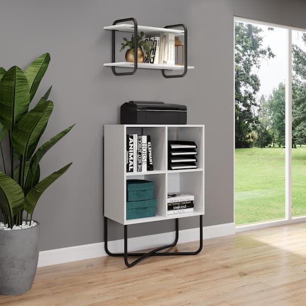 TECHNI MOBILI 12 in. x 27.6 in. x 16.7 in. White Modern Floating Wall Shelves