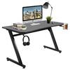 HOMCOM 47.25 In. Black Wooden Computer Desk With Cup Holder And ...