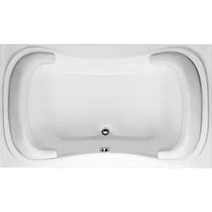 Lancing 72 in. Acrylic Rectangular Drop-in Air Bath Bathtub in White