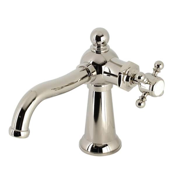 Kingston Brass Nautical Single Handle Single Hole Bathroom Faucet in Polished Nickel
