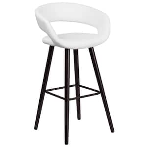 29.5 in. Cappuccino and White Cushioned Bar Stool