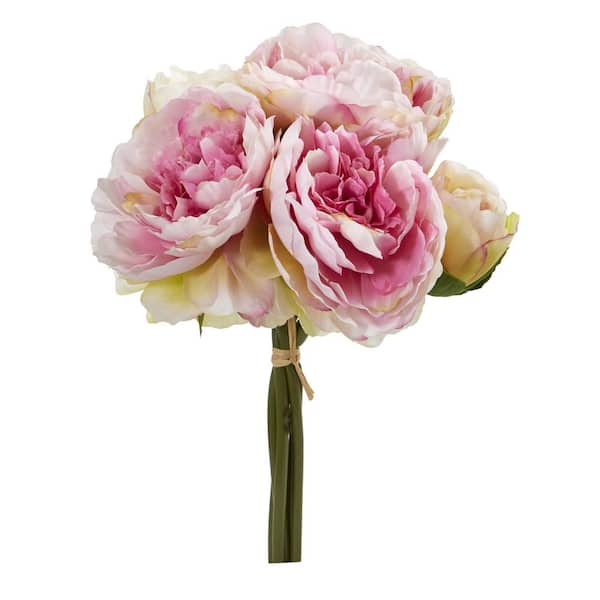 Nearly Natural Indoor Peony Bouquet Artificial Flower (Set of 6) 2260 ...