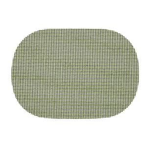 Fishnet 17 in. x 12 in. Kale Green PVC Covered Jute Oval Placemat (Set of 6)