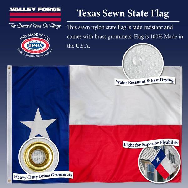 Texas Flag  3'x'5 FT Fade Resistant