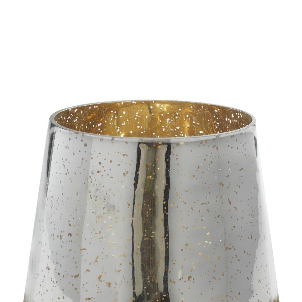 Gold and Silver Glass Hanging Candle Lantern, 7"