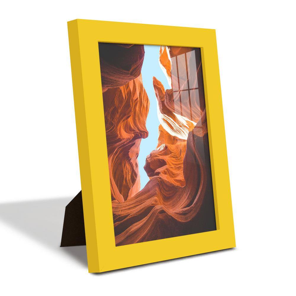 Modern 6" x 8" Yellow Wooden Picture Frame Set
