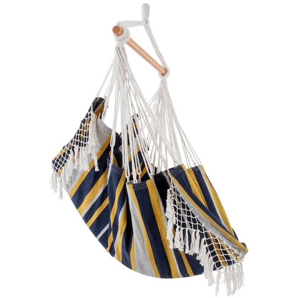 Vivere 2.5 ft. Brazilian Style Cotton Hammock Chair in Serenity Multi-Colors