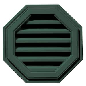 18 in. x 18 in. Octagon Green Plastic Built-in Screen Gable Louver Vent