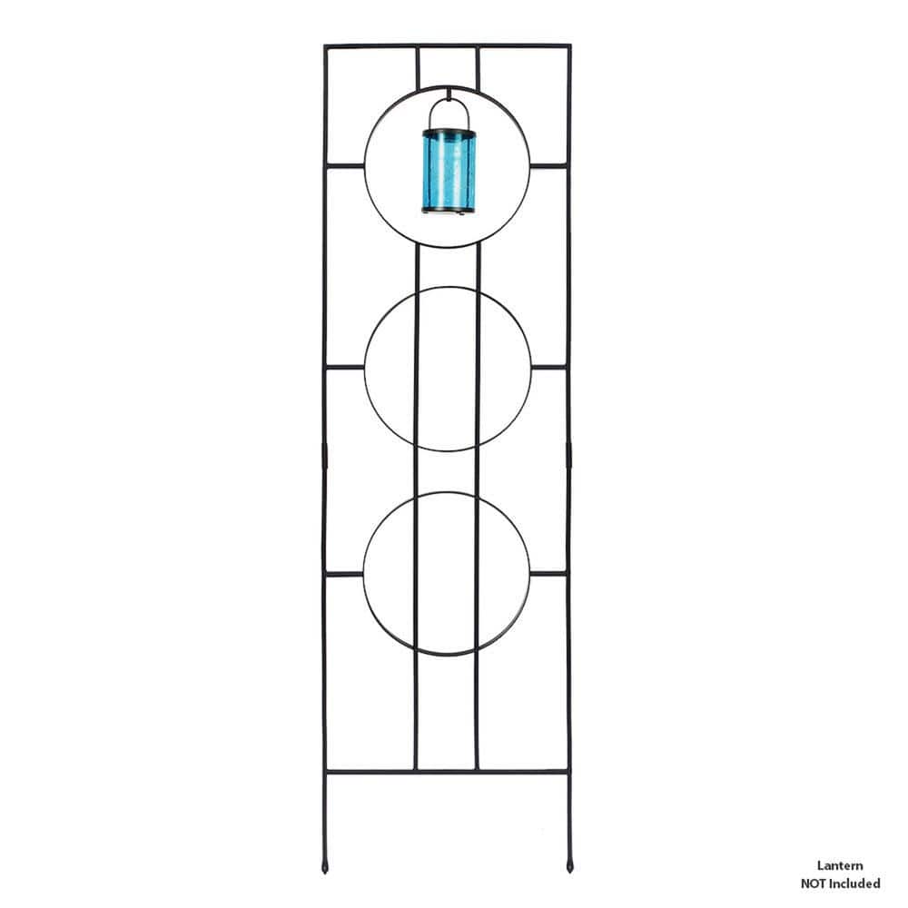 Zen Harmony 44" Black Wrought Iron Garden Trellis