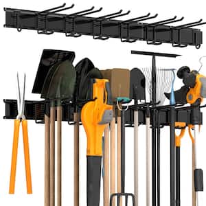 51 in. Garage Tool Storage Steel Rack, 450 lbs. Load Capacity Wall Mounted Storage Organizer System with 8 Hooks