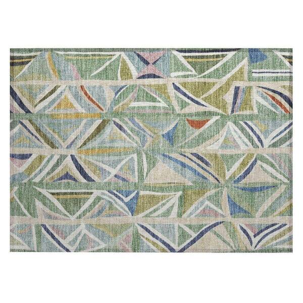 Chantille Machine Washable Indoor/Outdoor Abstract ACN2253 Sage 1 ft. 8 in. x 2 ft. 6 in. Accent Rug
