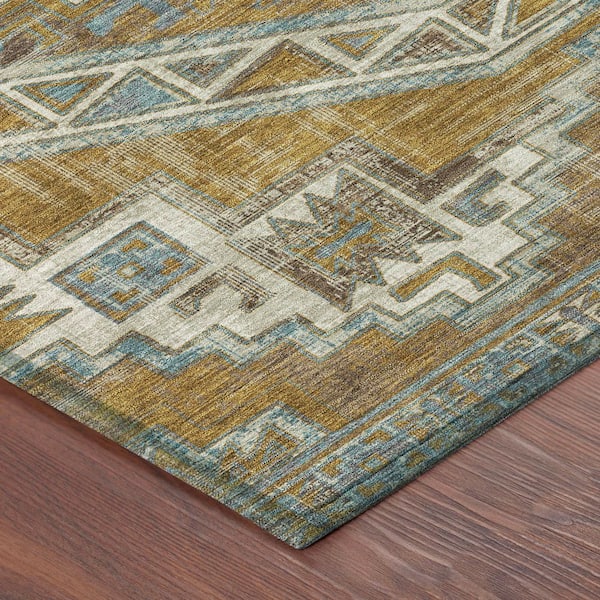 Chantille Machine Washable Indoor/Outdoor Abstract ACN2794 Walnut 5 ft. x 7 ft. 6 in. Area Rug