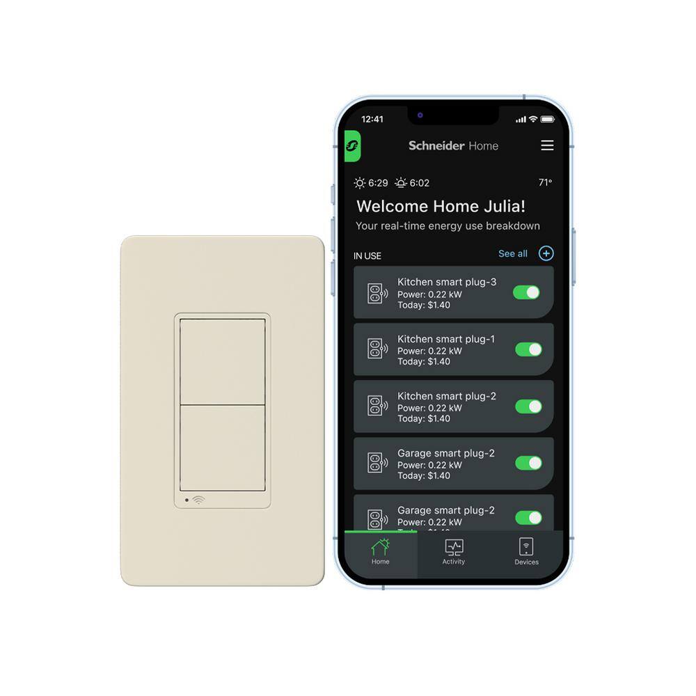 Light Almond Wireless Rocker Switch with Voice Control