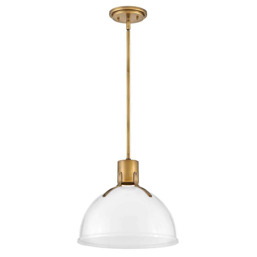 Heritage Brass and Opal Glass LED Pendant Light