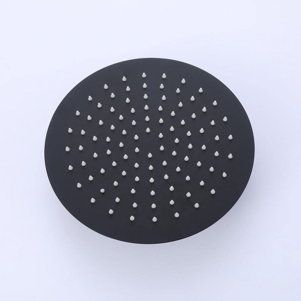 Matte Black Stainless Steel Multi-Head Rain Shower Faucet Combo
