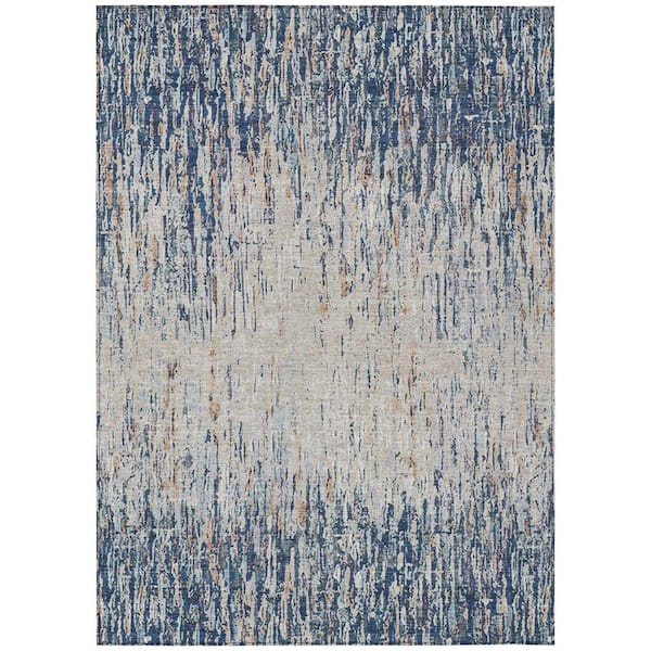 Chantille Machine Washable Indoor/Outdoor Abstract ACN2439 Navy 3 ft. x 4 ft. Area Rug