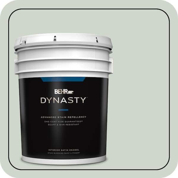 BEHR DYNASTY 5 gal. #ICC-48 Aspen Mist Satin Enamel Interior Stain-Blocking Paint & Primer