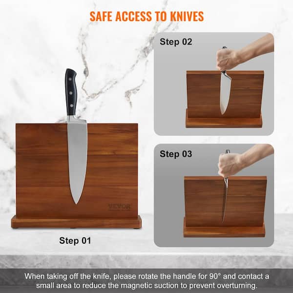 VEVOR Universal Knife Holder Extra Large 1-Knife Storage Holder Stand  Acacia Wood Knife Block with PP Brush Knife Rack TYDJZDK00000HPOVXV0 - The  Home Depot