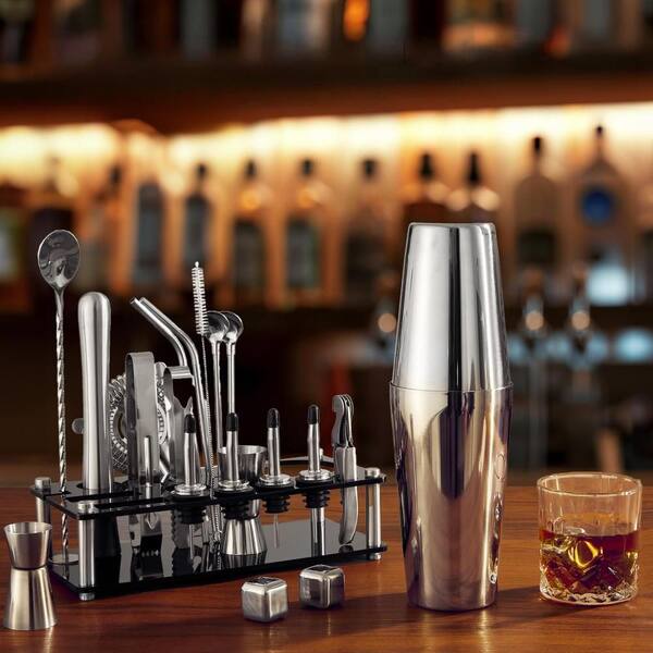 Set shaker da cocktail in acciaio inox 750ml con ebook di