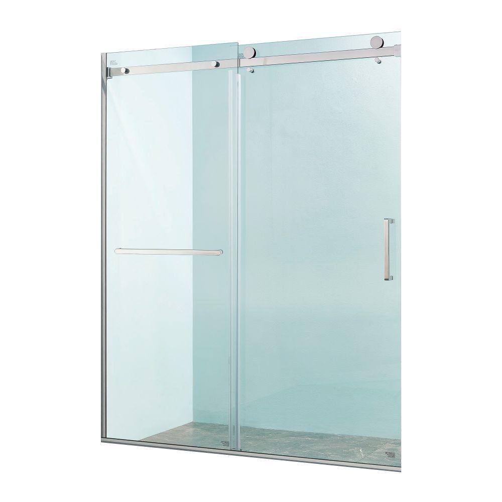 56-60" Brushed Nickel and Glass Sliding Shower Door