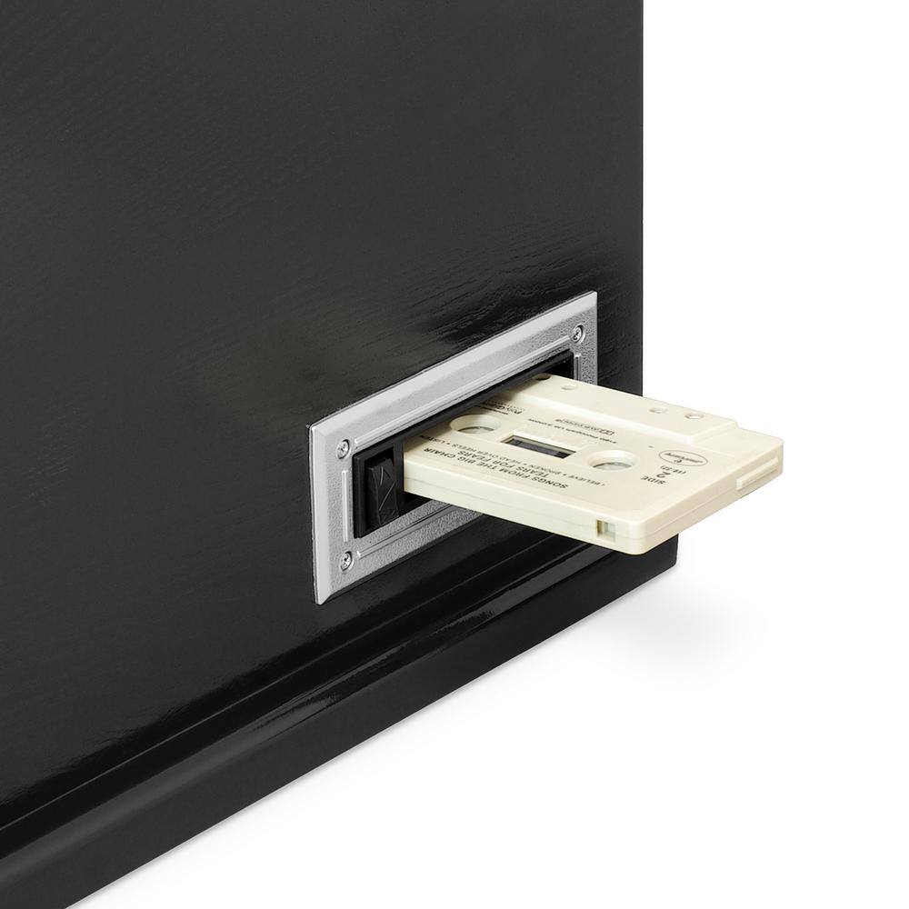 Black Wood Vintage Style 8-in-1 Bluetooth Record Player