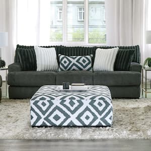 Lola 98 in. Track Arm Straight Sofa In Gray With Reversible Cushions