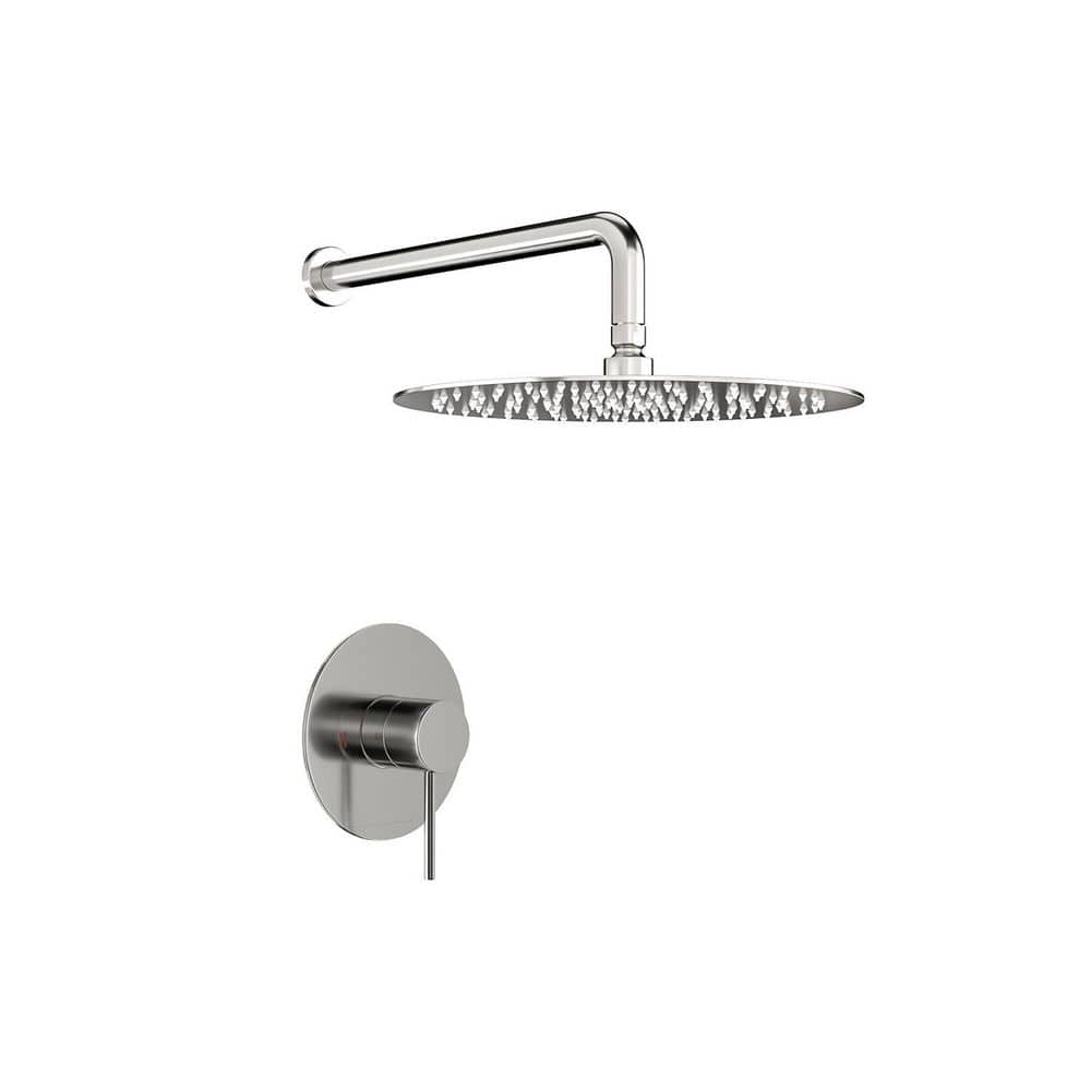 1-Spray Patterns with 1.8 GPM 10 in. Round Wall Mount Rainfall Fixed Shower Head in Brushed Nickel price history on PriceWatchPro