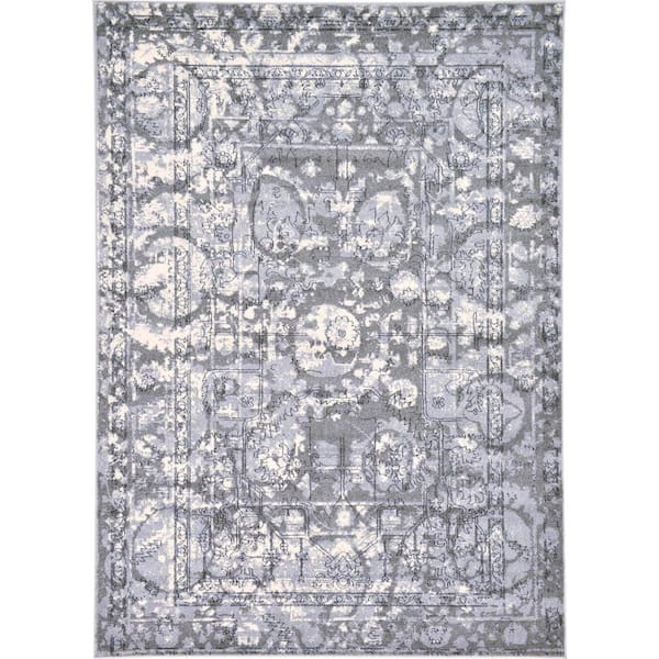 Unique Loom La Jolla Vintage Gray 7' 0 x 10' 0 Area Rug