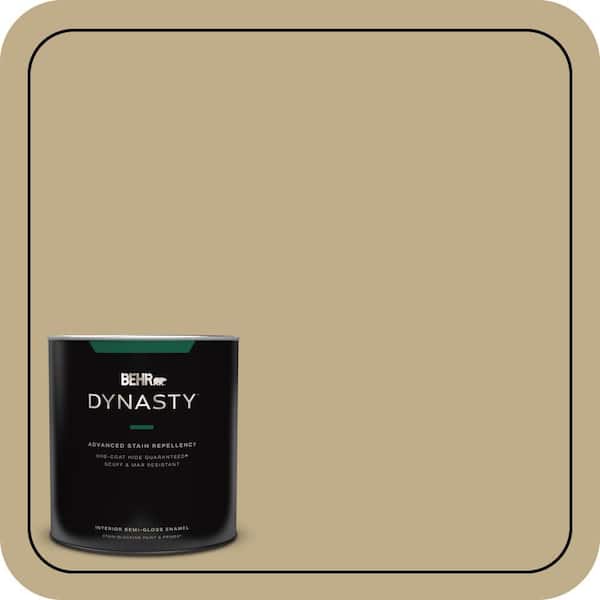 BEHR DYNASTY 1 qt. #S320-4 Oat Field One-Coat Hide Semi-Gloss Enamel Interior Stain-Blocking Paint and Primer