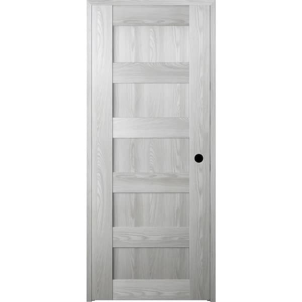 Unbranded 32 in. x 80 in. Vona Left-Handed Solid Core Ribeira Ash Textured Wood Single Prehung Interior Door