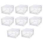 Sterilite 27 Quart Clear & White Plastic Storage Bin with One Drawer, 12  Pack, 12pk - Jay C Food Stores