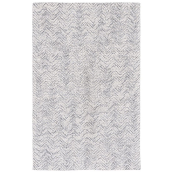 Metro 8 ft. x 10 ft. Silver Marle Chevron Area Rug