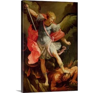 "The Archangel Michael defeating Satan" by Guido Reni Canvas Wall Art