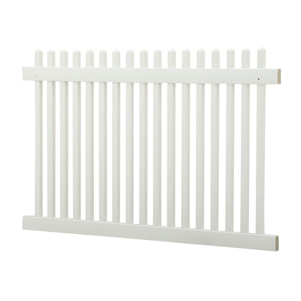 Barrette Outdoor Living Ottawa Straight 4 ft. H x 6 ft. W White Vinyl