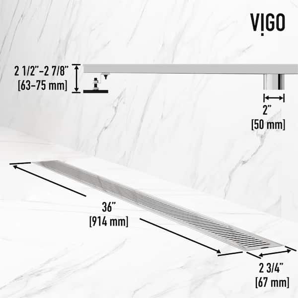 VIGO Elan 36 in. Linear Shower Drain in Chrome VG07003CH - The