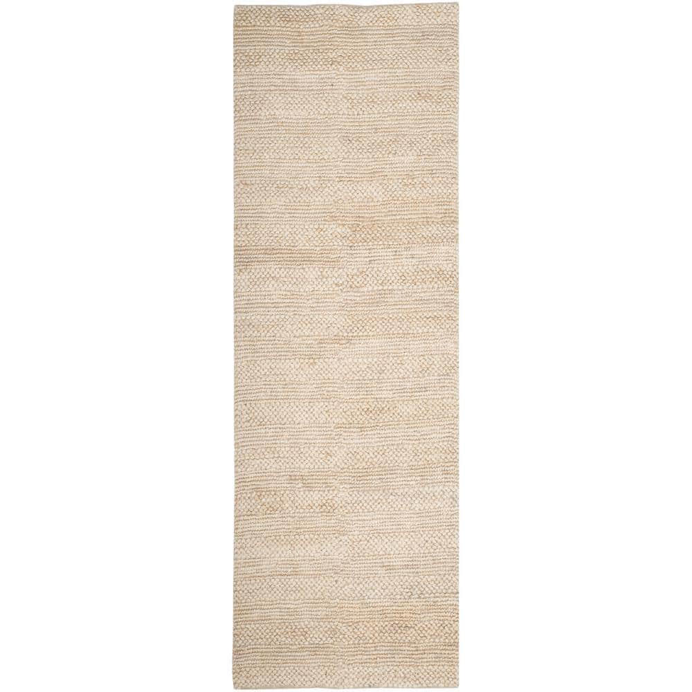 Handmade Bleach Cotton Runner Rug - 2'3" x 8'