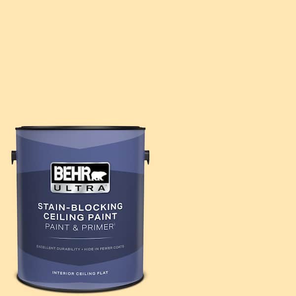 BEHR ULTRA 1 gal. #P260-3 Vanilla Ice Cream Ceiling Flat Interior Paint and Primer