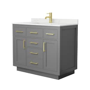 Beckett TK 42 in. W x 22 in. D x 35 in. H Single Bath Vanity in Dark Gray with Giotto Quartz Top