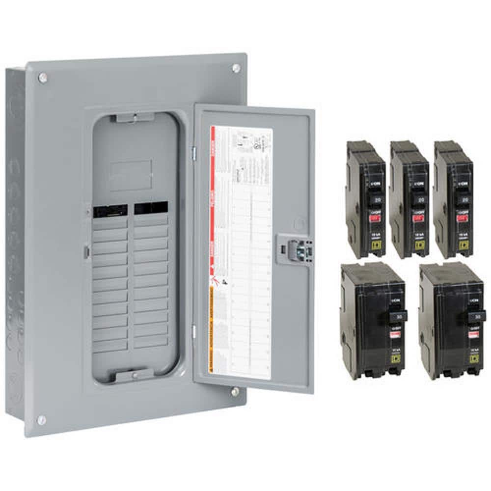 QO 125 Amp 24-Space 24-Circuit Main Lugs Load Center with Cover- Value Pack -  Square D, QO24L125PGCVP