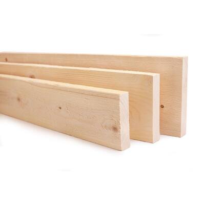 1 in. x 4 in. x 8 ft. Square Edge Whitewood Board