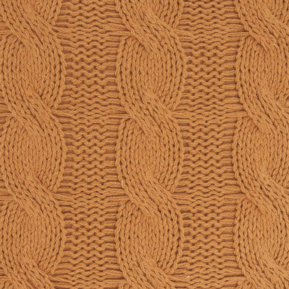 Gold Cotton Cable Knit 18" Square Throw Pillows Set of 2