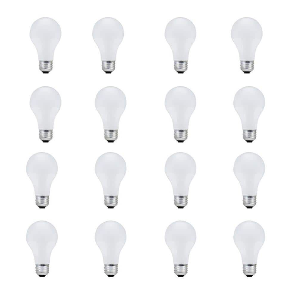 100-Watt A19 Dimmable Halogen Light Bulb Soft White (16-Pack)